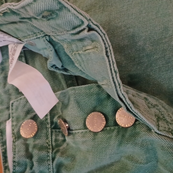 Zara Buttonfly cutoff glitterstripe green  shorts Summer! Size 2. - Picture 6 of 12